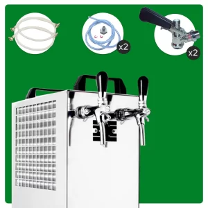 Null Komplett Set Kontakt 40/K Bierzapfanlage 2-leitig Trockenkühlgerät Aus Edelstahl, 50 Liter/h, Mit Membranpumpe, Green Line 11