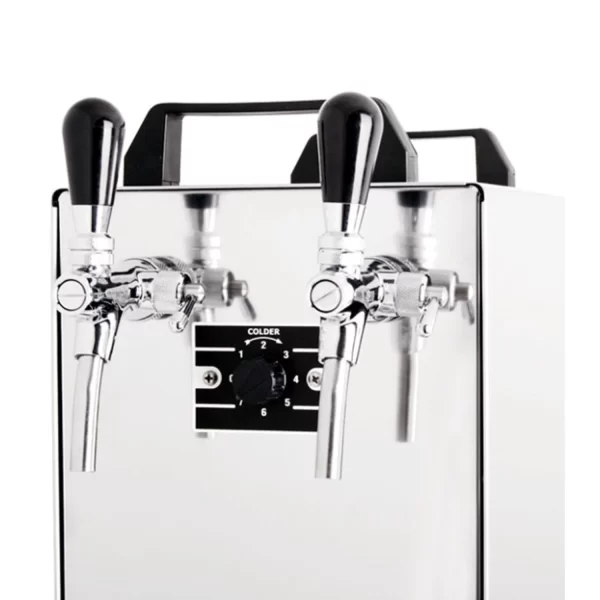 Null Untertheken Komplett Set – Zapfanlage – Kontakt 40 2-leitig Trockenkühler, Durchlaufkühler 50 Liter/h, Inkl. Schanksäule, Green Line 8