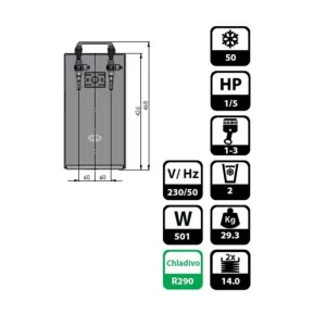 Null Komplett Set Kontakt 40/K Bierzapfanlage 2-leitig Trockenkühlgerät Aus Edelstahl, 50 Liter/h, Mit Membranpumpe, Green Line 19