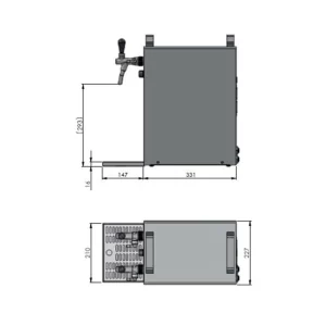 Null Komplett Set – Zapfanlage – Kontakt 40 2-leitig Trockenkühler, Durchlaufkühler 50 Liter/h, Green Line 21