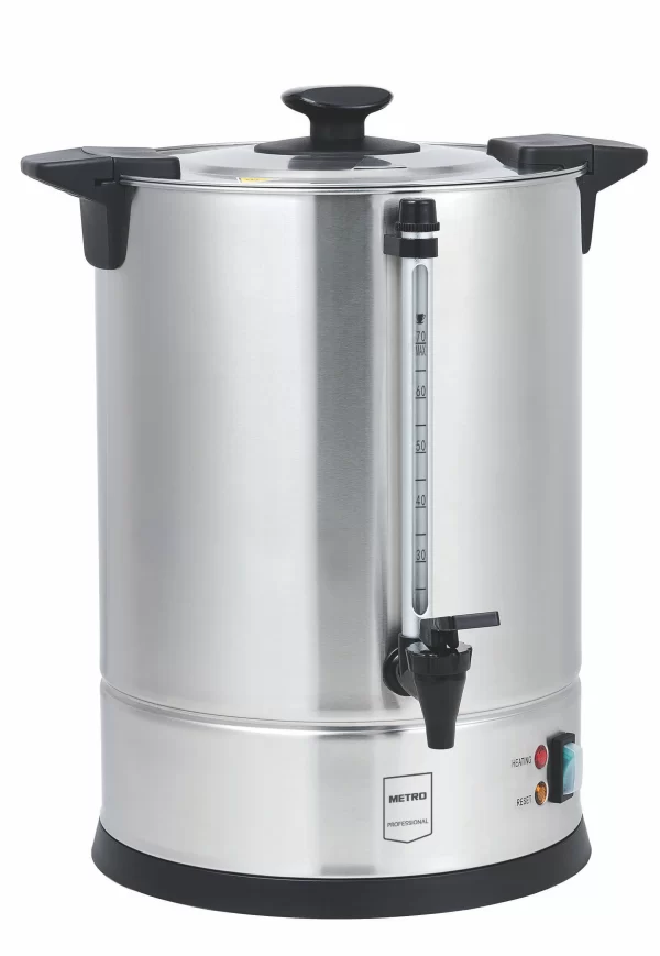 Metro-professional METRO Professional Perkolator Rundfilter Kaffeemaschine GCM4015, Edelstahl, 15 L, 100 Tassen, 1650 W, Wasserstandsanzeige, Silber 3