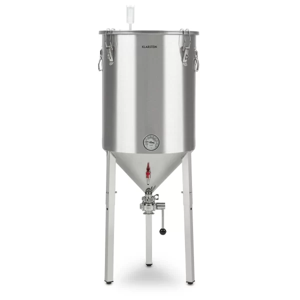 Klarstein Maischfest Fermenter 25 Fermentierkessel 25 Liter Gärröhrchen 304-Edelstahl Silber 5