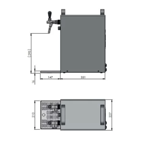 Null Komplett Set Kontakt 40/K Bierzapfanlage 2-leitig Trockenkühlgerät Aus Edelstahl, 50 Liter/h, Mit Membranpumpe, Green Line 8