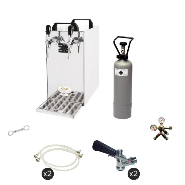 Null Komplett Set – Zapfanlage – Kontakt 40 2-leitig Trockenkühler, Durchlaufkühler 50 Liter/h, Green Line 3