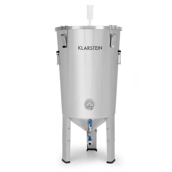 Klarstein Maischfest Fermenter 25 Fermentierkessel 25 Liter Gärröhrchen 304-Edelstahl Silber 6