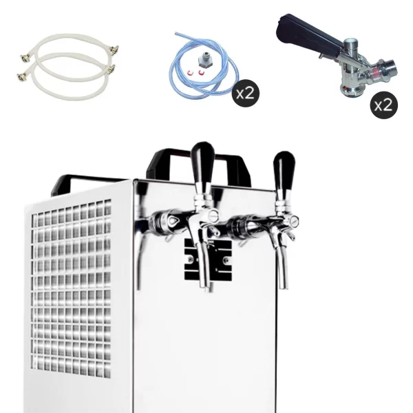 Null Komplett Set Kontakt 40/K Bierzapfanlage 2-leitig Trockenkühlgerät Aus Edelstahl, 50 Liter/h, Mit Membranpumpe, Green Line 4