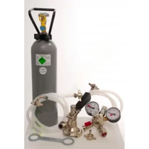 Null Zubehörpaket Für Kontakt 2-leitig Mit 1x 5 Liter Adapter, Hochwertige Metallausführung Mit Bierabstellhahn, 1x Kombi Zapfkopf Und 2 Kg Co2 Flasche 15
